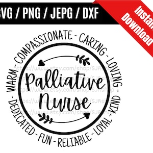 Palliative Nurse svg / Palliative Care svg / Nurse Appreciation svg / Pflegekraft svg / Pflege Geschenkidee SVG PNG dxf & jpeg Druckdateien