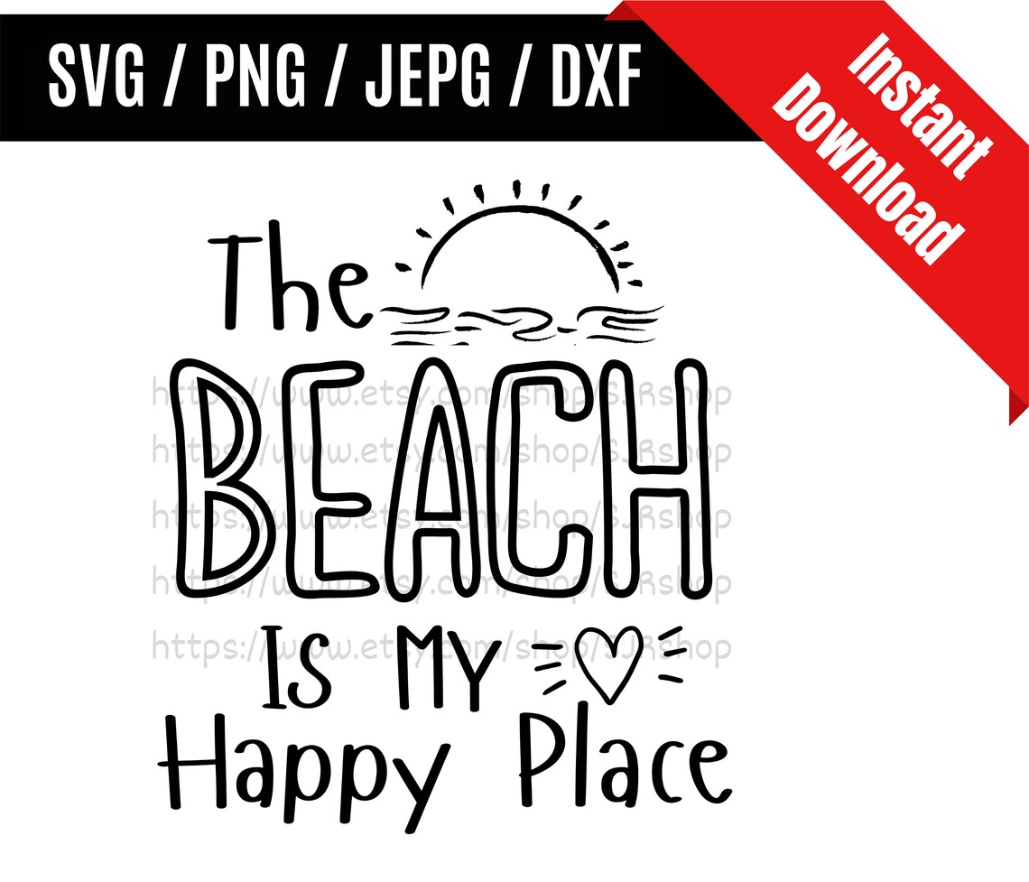 The Beach is My Happy Place Svg / Happy Place Svg / Beach Svg Etsy