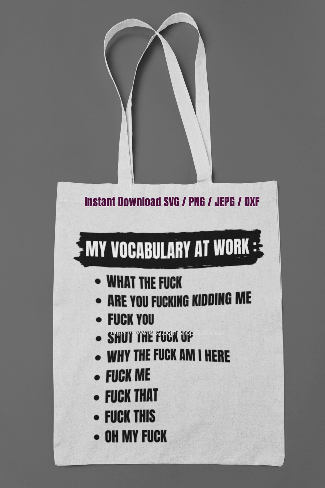 My Vocabulary at Work Svg / Funny Adult Svg / F**k It Svg / SVG PNG Dxf ...