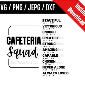 Cafeteria Squad svg / Cafeteria Team svg / Cafeteria Staff svg / Lunch Lady svg / Cafeteria Worker SVG PNG dxf & jpeg Print Ready Files