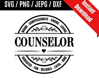 Doradca svg / Doradca szkolny svg / Współpracownik svg / Powrót do szkoły svg / Nauczyciel svg / Prezent z okazji usług SVG PNG dxf i jpeg Pliki gotowe do druku