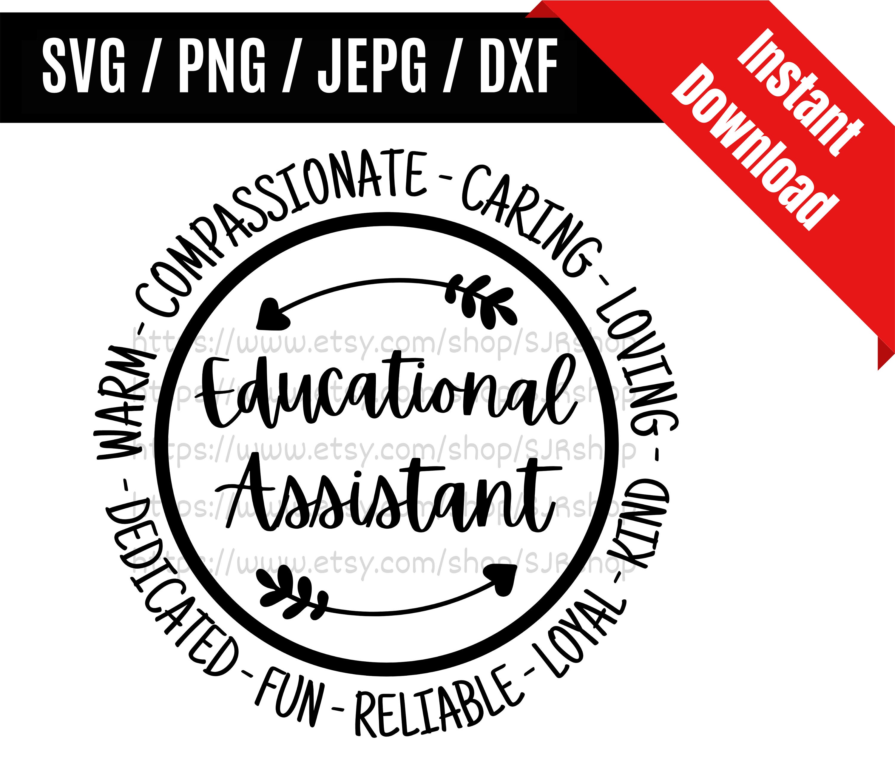 Educational Assistant Svg / Assistant Teacher Svg / Back to Etsy