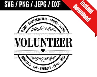 Volunteer svg / Volunteer Work svg / Charity svg / Healthcare Worker svg / Volunteer Worker Gift SVG PNG dxf & jpeg Print Ready Files