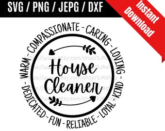House Cleaner svg / Housekeeper svg / Cleaning Staff svg / Cleaning Crew svg / Housekeeper Gift SVG PNG dxf & jpeg Print Ready Files