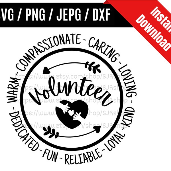 Volunteer svg / Volunteer Work svg / Charity svg / Healthcare Worker svg / Volunteer Worker Gift SVG PNG dxf & jpeg Print Ready Files