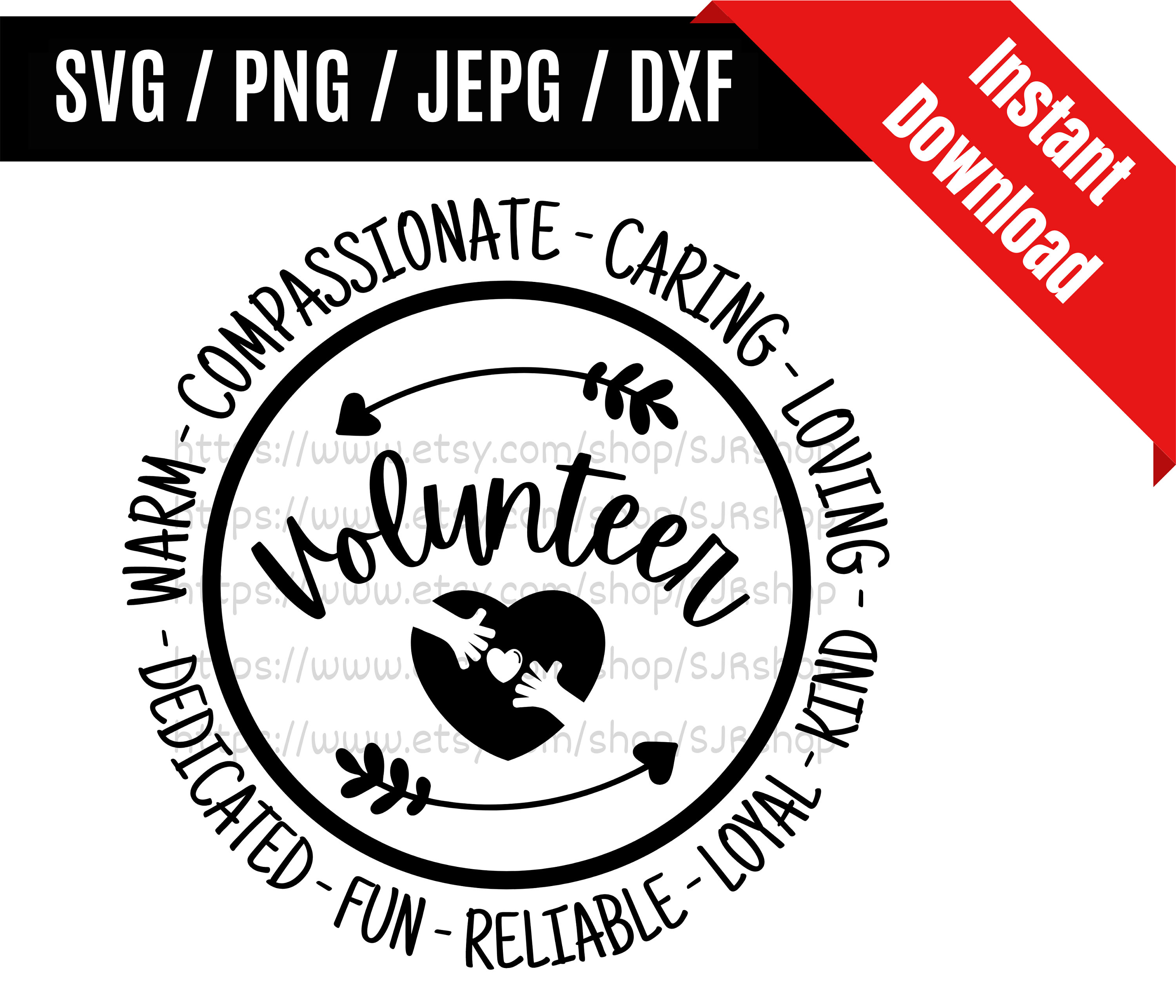 Volunteer svg / Volunteer Work svg / Charity svg / Healthcare Worker svg / Volunteer Worker Gift SVG PNG dxf & jpeg Print Ready Files