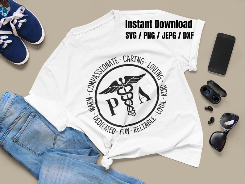 PA svg / Läkarassistent svg / Caduceus svg / Medicinsk symbol svg / Hälso- och sjukvård svg / Medicinsk gåva SVG PNG dxf & jpeg Utskriftsklara filer bild 2