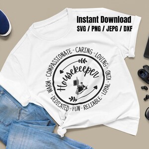 Housekeeper svg / House Cleaner svg / Cleaning Staff svg / Cleaning Crew svg / Housekeeper Gift SVG PNG dxf & jpeg Print Ready Files image 2
