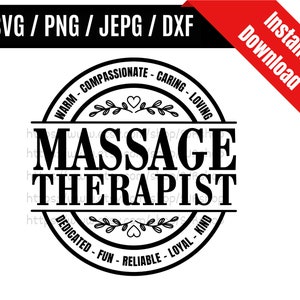 Massage Therapist svg / Massage Therapy svg / MT svg / Therapist svg / Coworker svg / Therapist Gift SVG PNG dxf & jpeg Print Ready Files