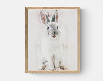 Instant Download JPG File. Nursery Wall Art, Girls Bedroom Decor, Bunny Rabbit Print, Animal Prints, Printable Art, Digital Download
