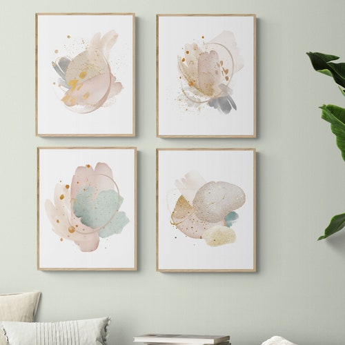 Hallway Prints Neutral Wall Art Abstract Watercolor Print Etsy
