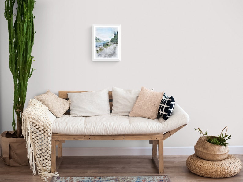 Framed Poster 12x16. Watercolor Art Print. Living Room Decor Over the