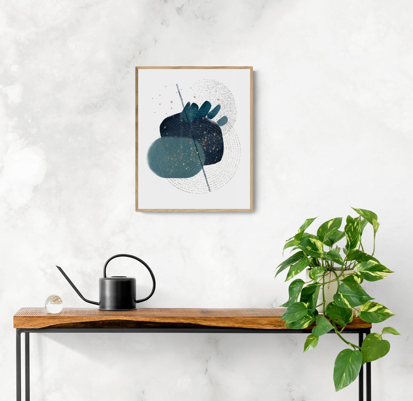 Blue Printable Wall Art, Blue Bedroom Print, Watercolor Printable