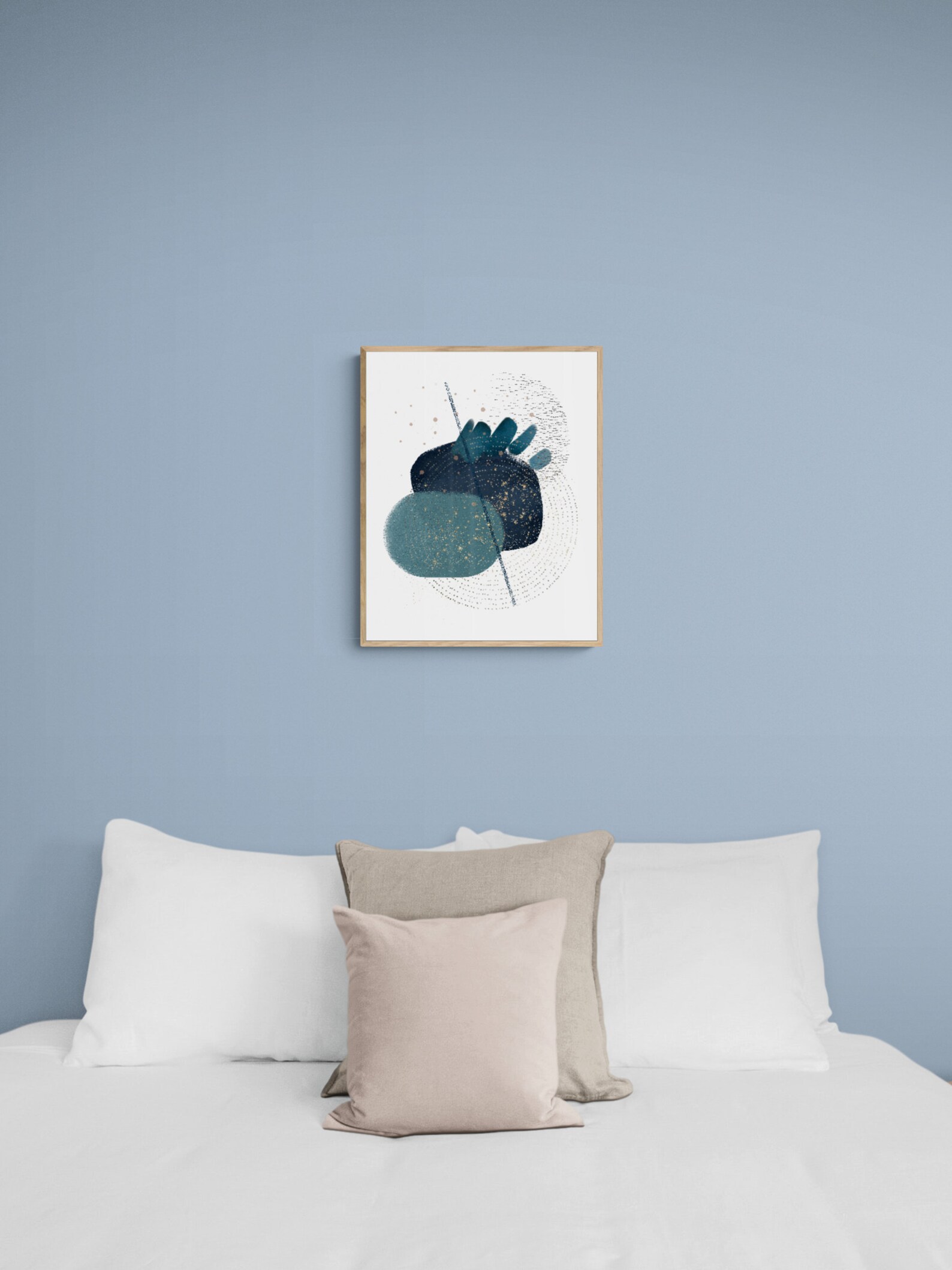 Blue Printable Wall Art, Blue Bedroom Print, Watercolor Printable ...