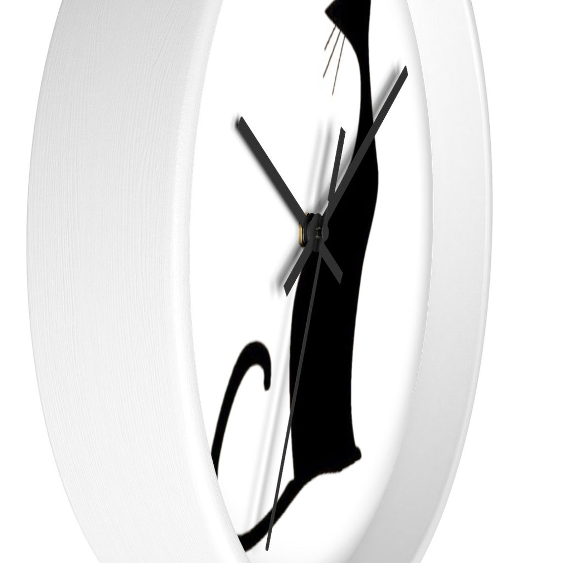 Black Cat Wall Clock. Wooden Wall Clock. Cat Lovers Gift. Etsy