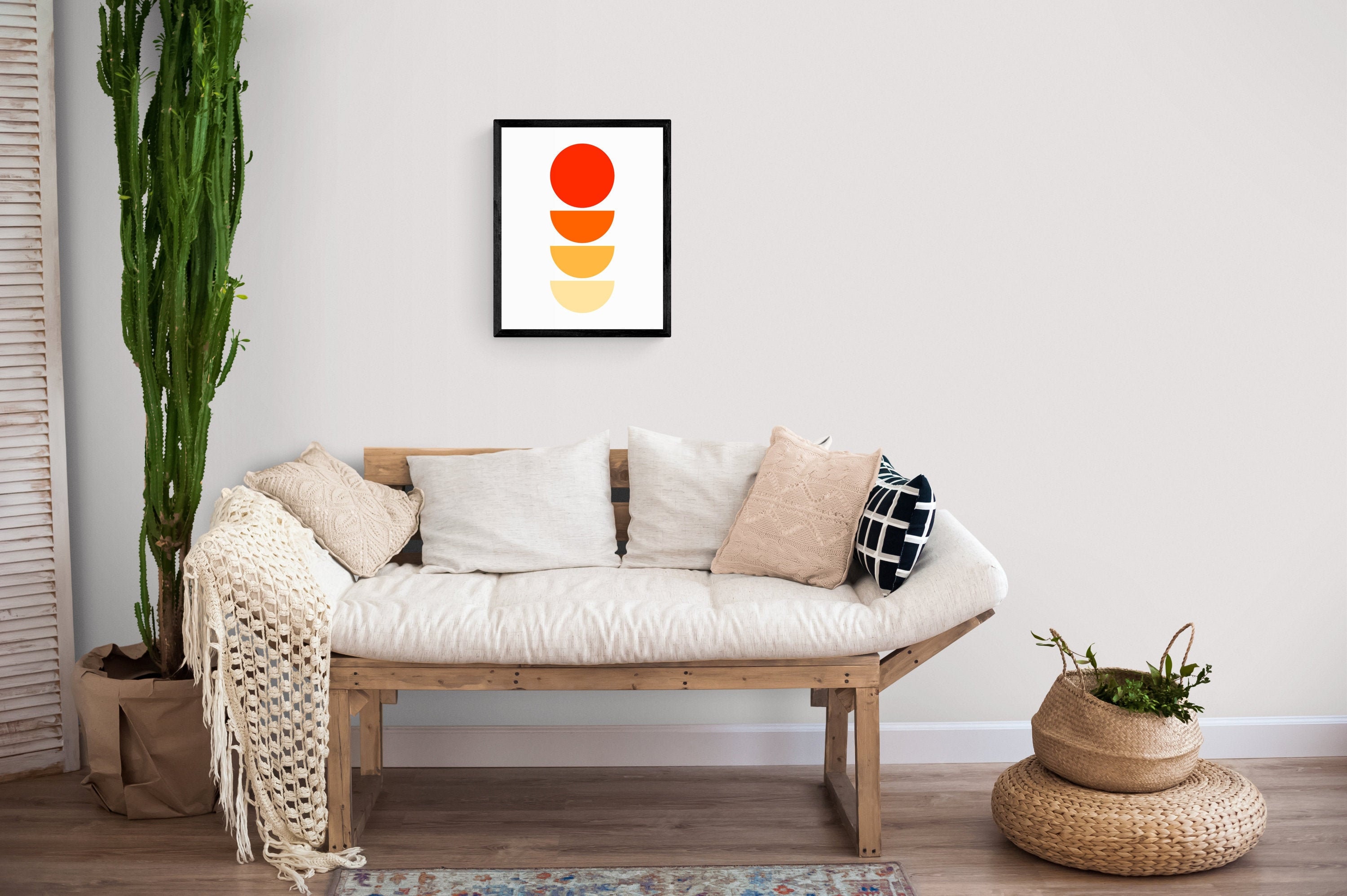 Wall Decor. Orange Geometric Wall Art. Housewarming Gift Etsy