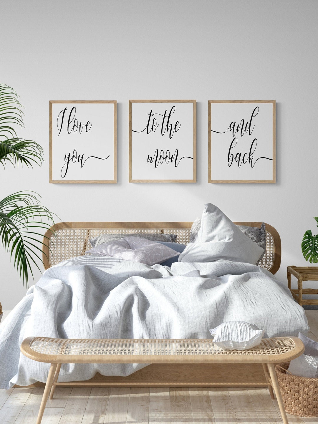 Set of 3 Prints, Printable Wall Art, Bedroom Wall Decor Over the Bed ...
