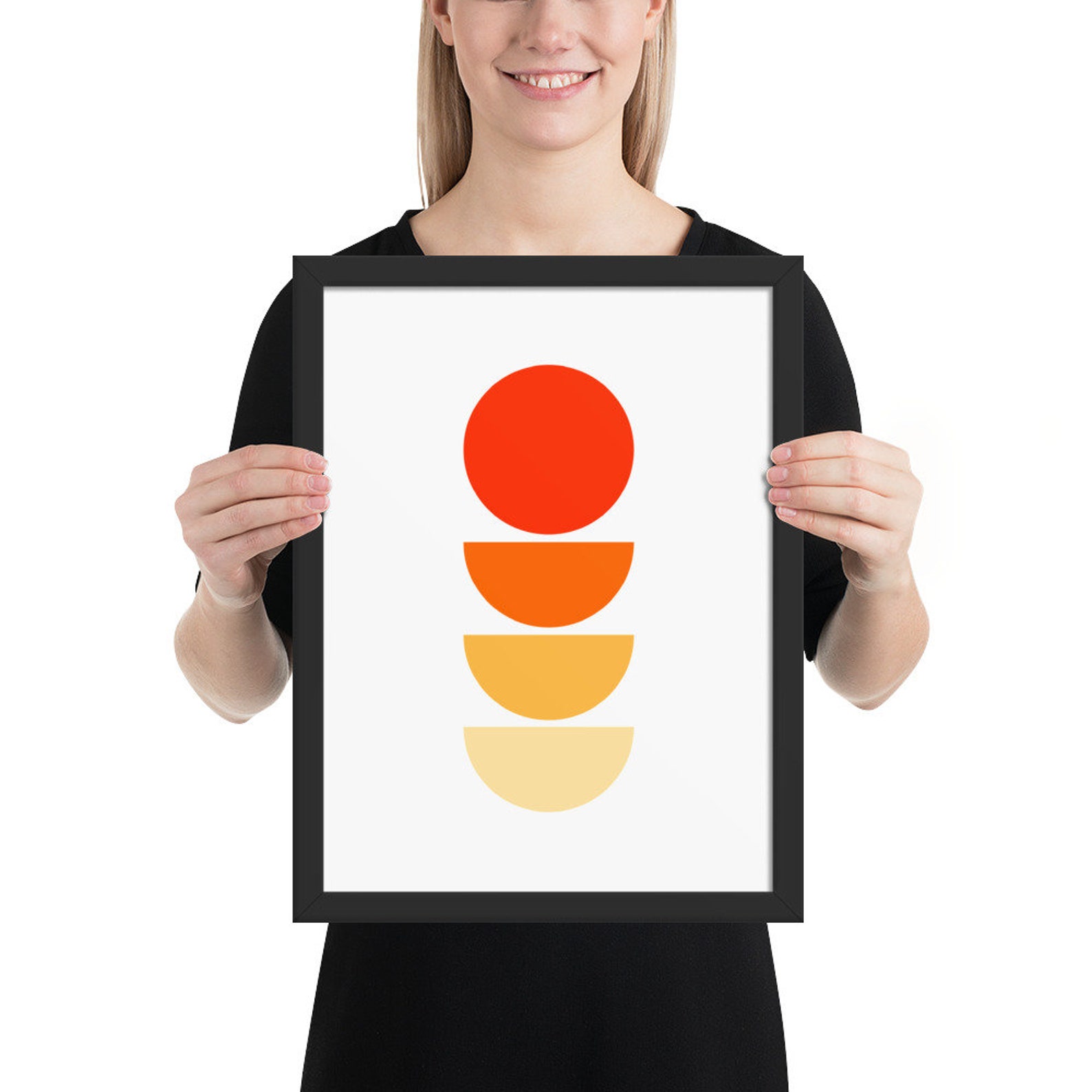 Wall Decor. Orange Geometric Wall Art. Housewarming Gift Etsy