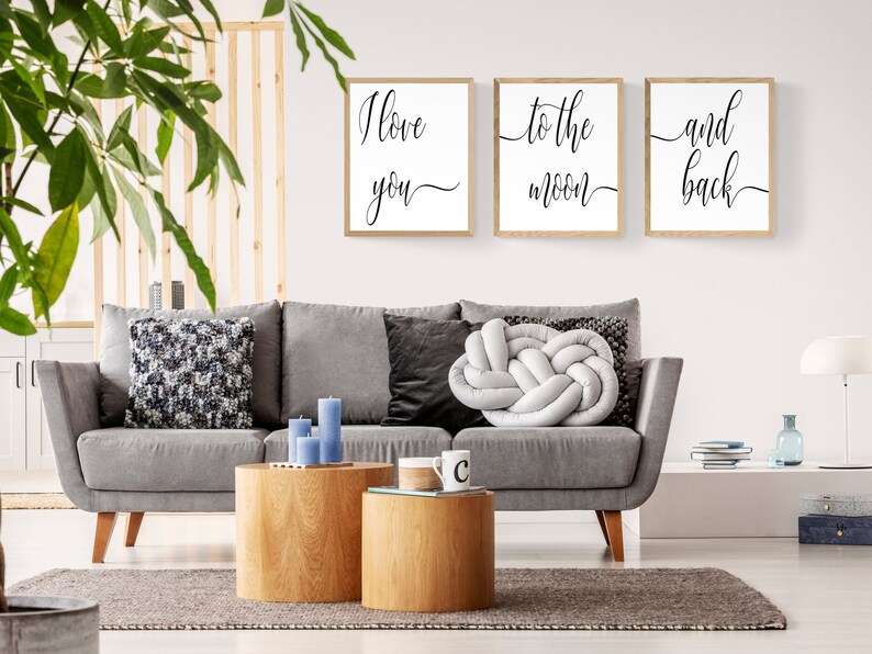 Love Quote Living Room Over the Couch Wall Decor. Set of 3 Etsy