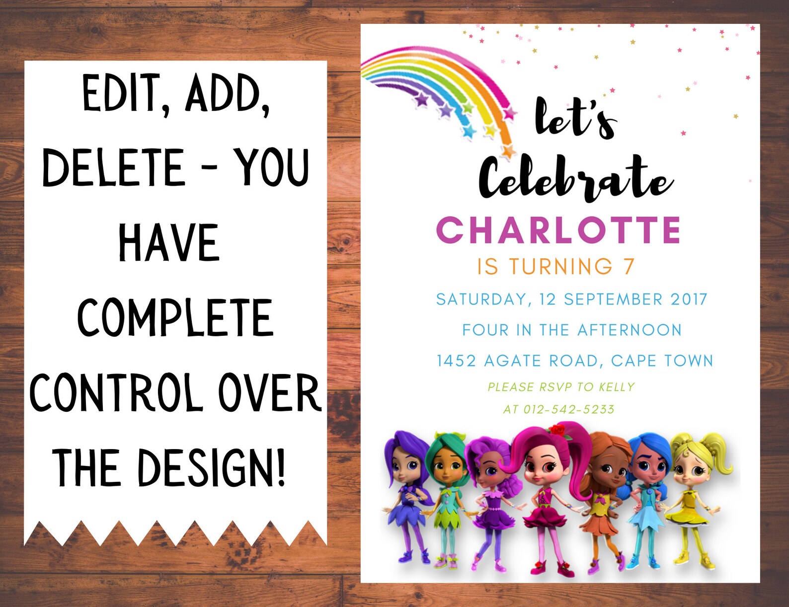 Rainbow Rangers Kids Birthday Invitation | Digital & Editable Instant ...