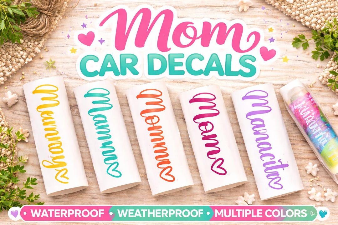 Mom Car Decal Sticker | Waterproof Weatherproof Vinyl | Mom Life Car ...