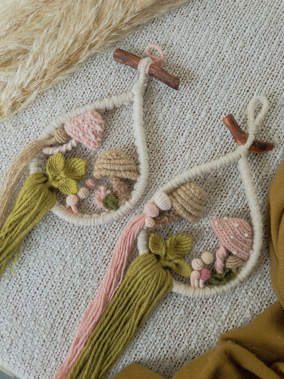 3D MUSHROOMS TERRARIUM / Macrame Wall Art Etsy UK