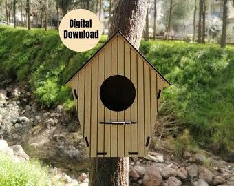 For laser cutting Mini Birdhouse Template: Laser Cut SVG DXF AI (Digital Download)