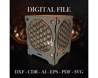 Home decor, Life Flower Candle Holder Laser Cut File (Digital File)