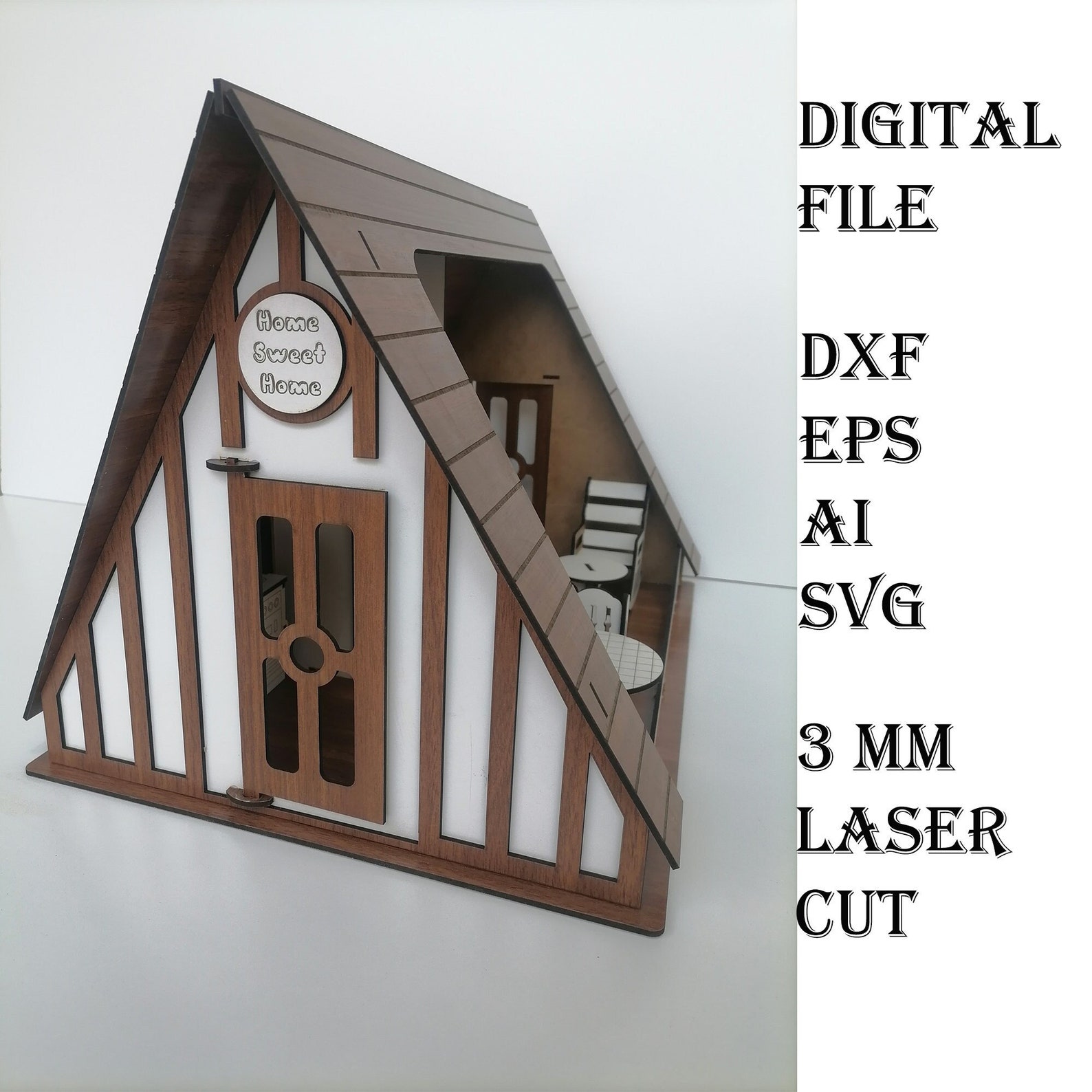 Dollhouse Svg File Dollhouse Kit Dxf File Cricut Furniture Etsy