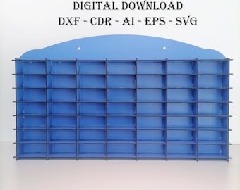 1:64 Scale Car Shelf Laser Cut File, Hobby Car Display