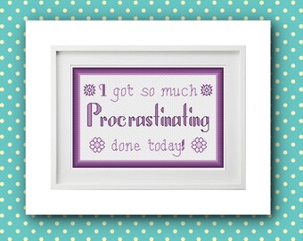 Procrastinating - Cross Stitch Pattern