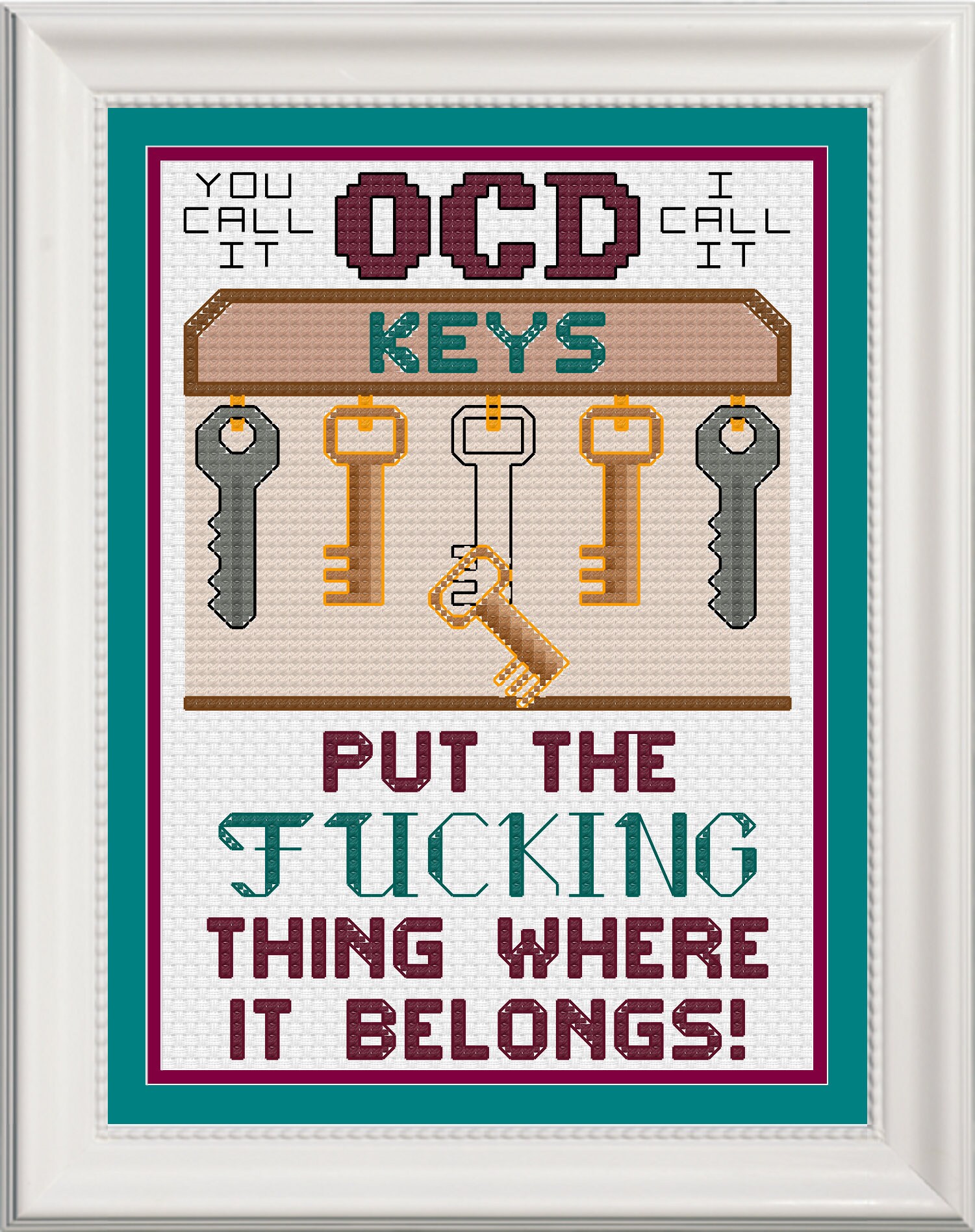 Ocd Pattern Design OCD - Cross Stitch Pattern - Etsy