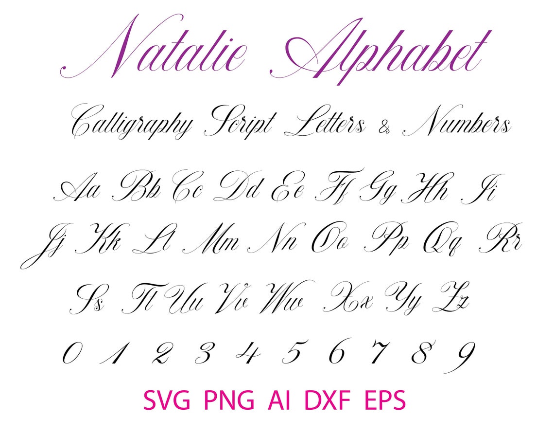 Calligraphy Font Svg,script Font Svg,calligraphy Font for Cricut