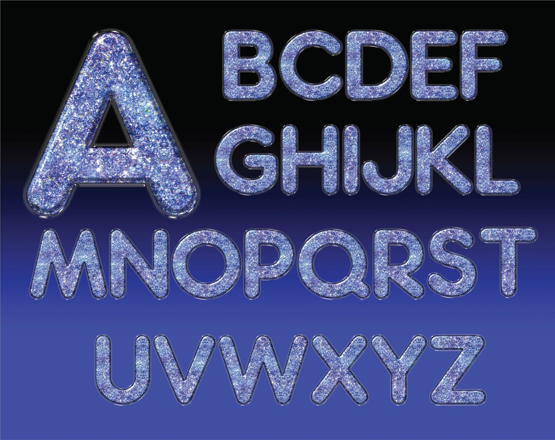 Glitter Font Png, Sparkle Font Png, Glitter Letters Font, Glitter