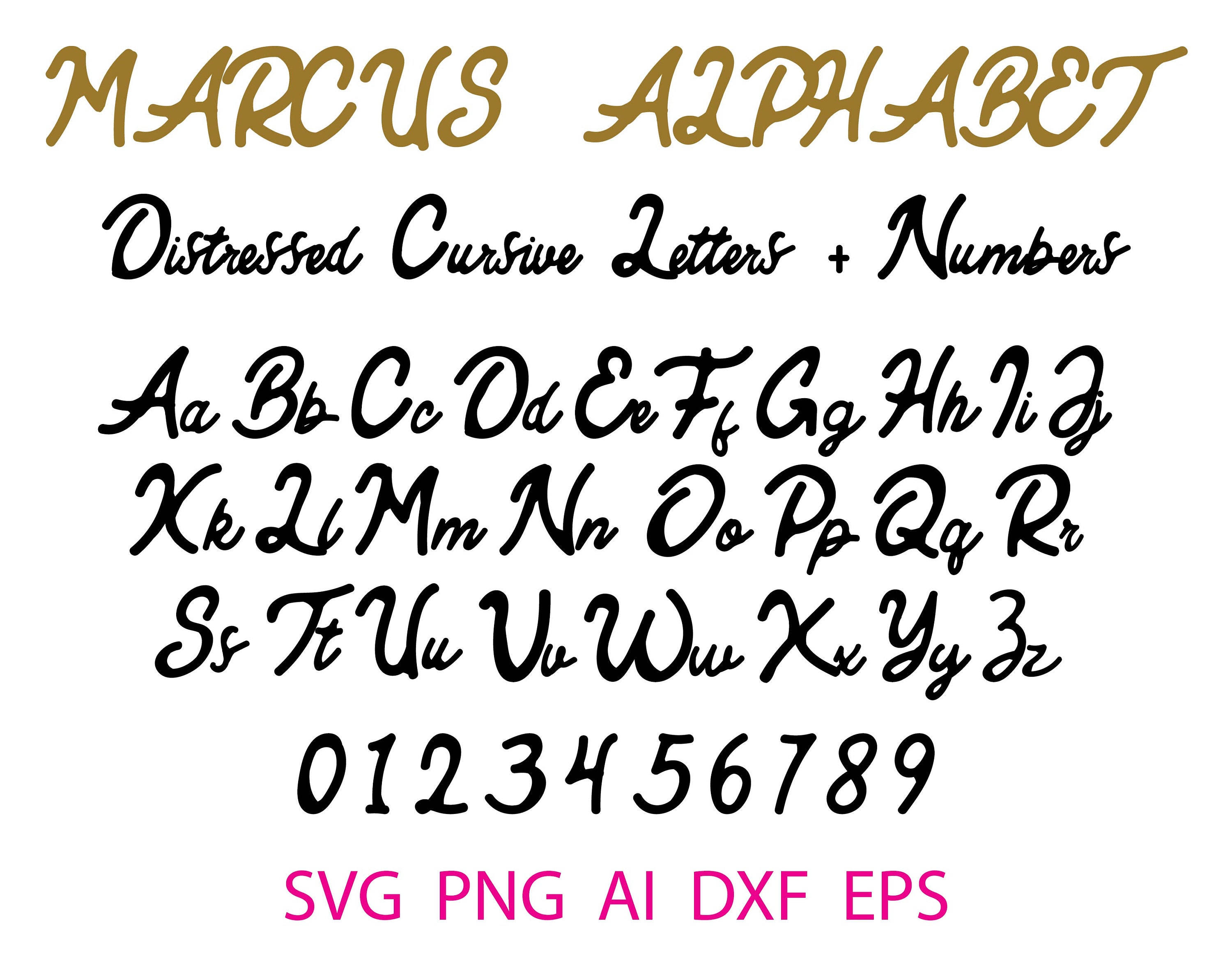 Handwritten Fonts Svg Instant Download Alphabet Svg Cursive Etsy ...