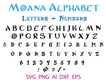 moana letters etsy