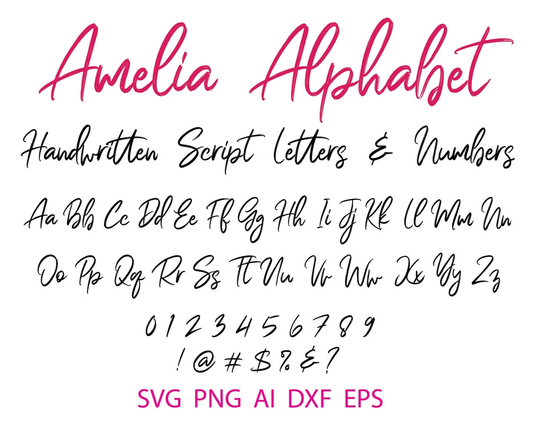 Handwritten Font Svg, Cute Handwriting Cursive, Flowing Handwriting