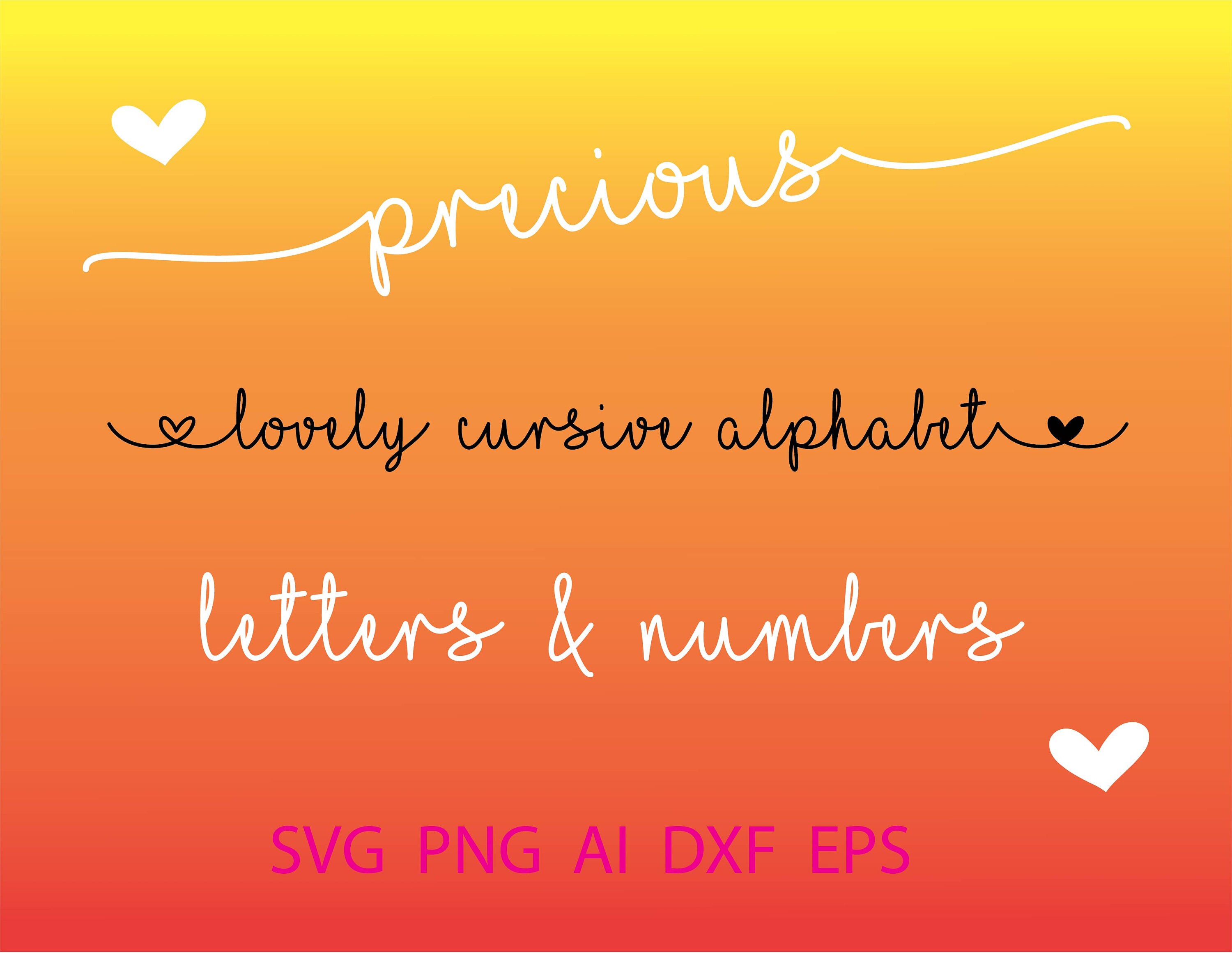 Cursive Font Svg Fancy Cursive Letters Cursive Handwriting Etsy