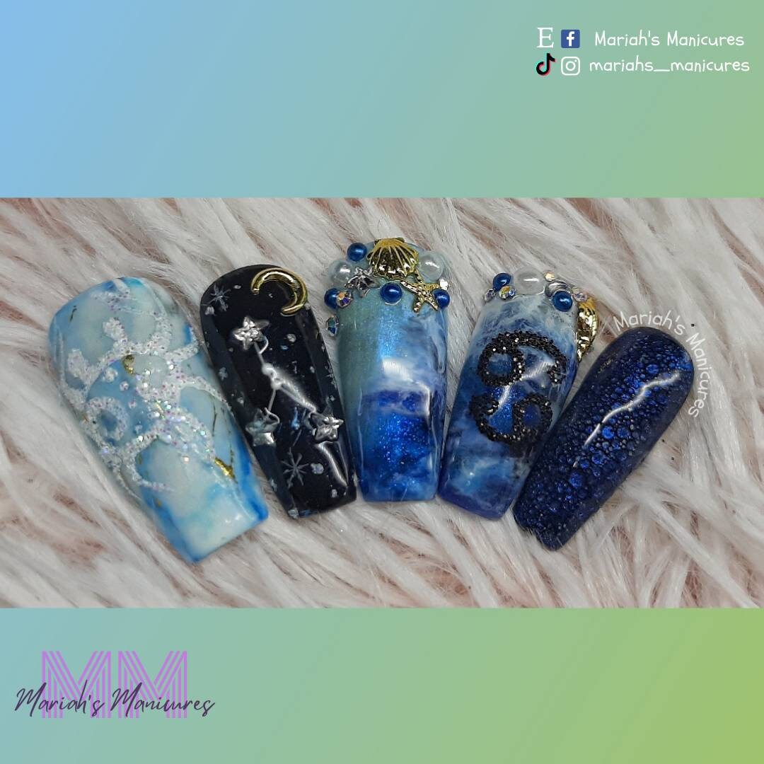 Zodiac Cancer Press on Nails - Etsy
