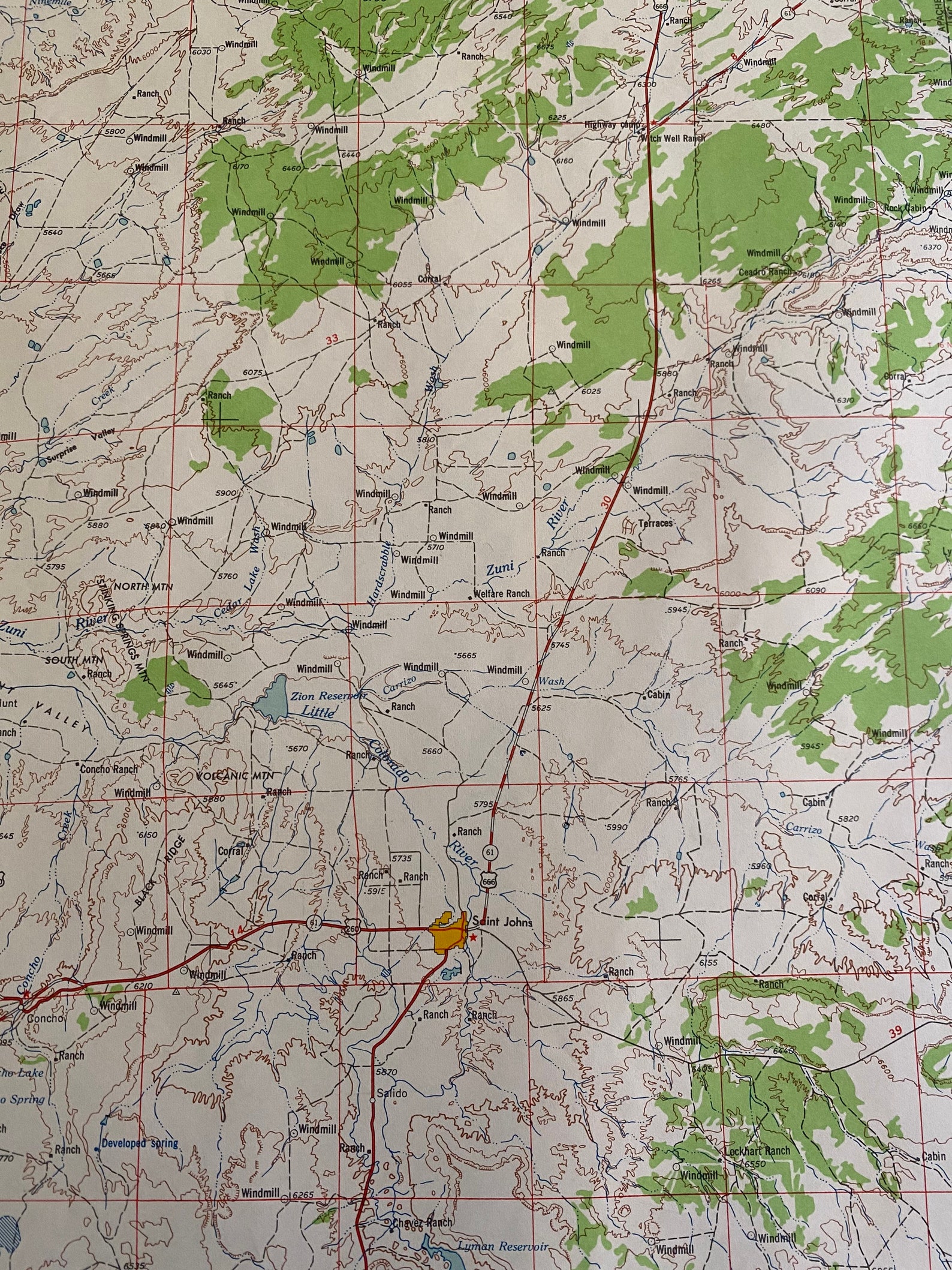 St Johns Arizona Vintage 1962 ORIGINAL USGS Topographical Map  Etsy