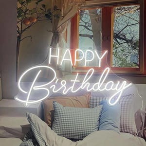 Alles Gute zum Geburtstag Leuchtreklame, benutzerdefinierte Leuchtreklame, Geburtstag Leuchtreklame, Geburtstagsparty Zeichen, Geburtstag LED leuchten Zeichen, Hauptwanddekor, Geburtstagsgeschenke