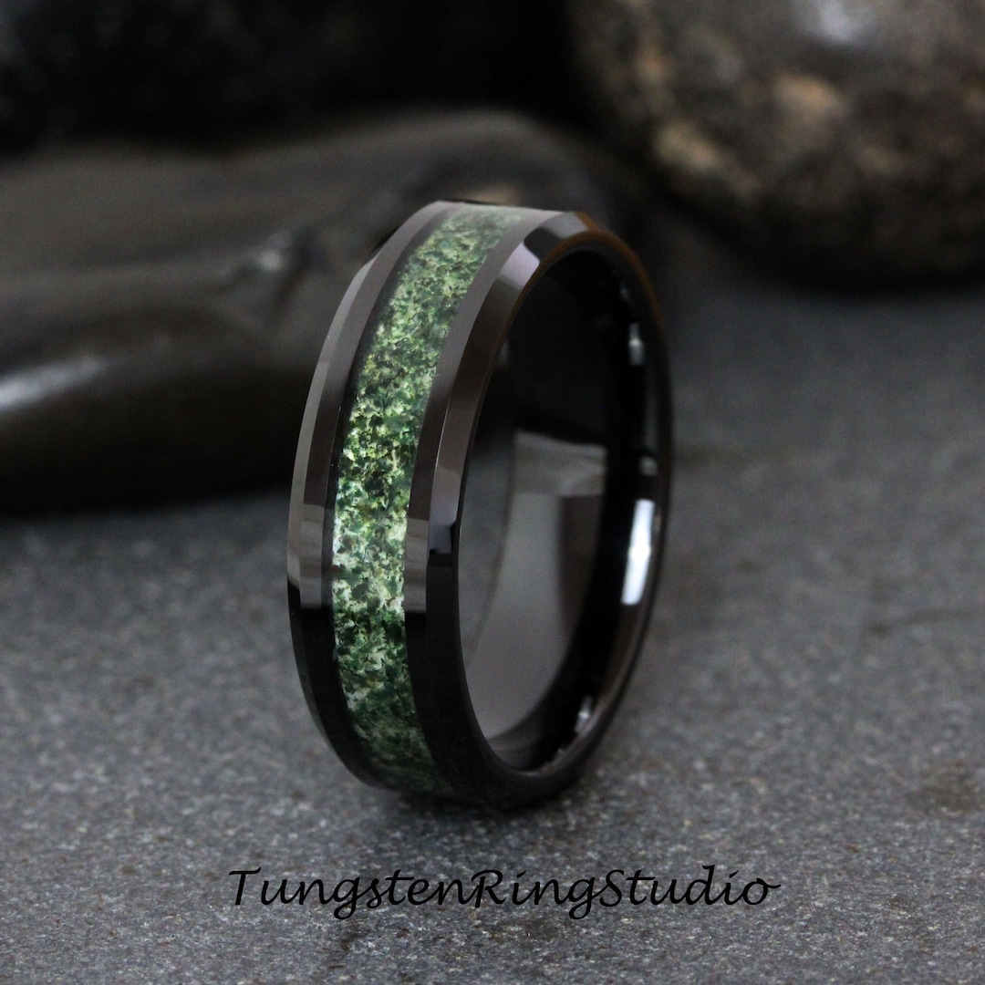 Black agate band ring discount