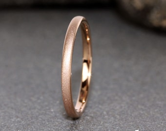 Rosegold Wolframring 2mm 3mm Band Ring Minimalistischer Bandring Roségold Wolframring Minimalistischer Ring Jubiläumsring Stapelbarer Ring