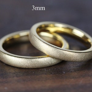 Dainty Rose Gold Sandblasted Tungsten Wedding 2mm 3mm Ring Band Rose Gold Ring Minimalist Ring Anniversary Ring Stackable ring Women Ring image 5