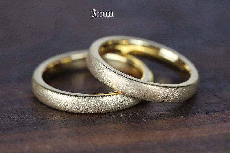 Dainty Rose Gold Sandblasted Tungsten Wedding 2mm 3mm Ring Band Rose Gold Ring Minimalist Ring Anniversary Ring Stackable ring Women Ring image 5