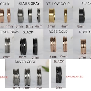 Orden personalizado, crear hacer su propio anillo de bodas oro rosa negro oro plata anillo meteorito whisky barril ciervo asta abulón piedras flecha imagen 2