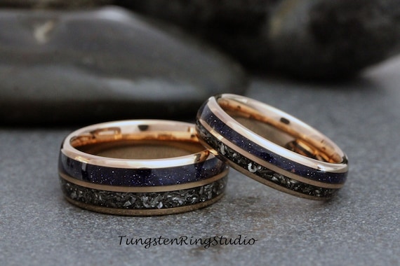 Meteorite on sale wedding set