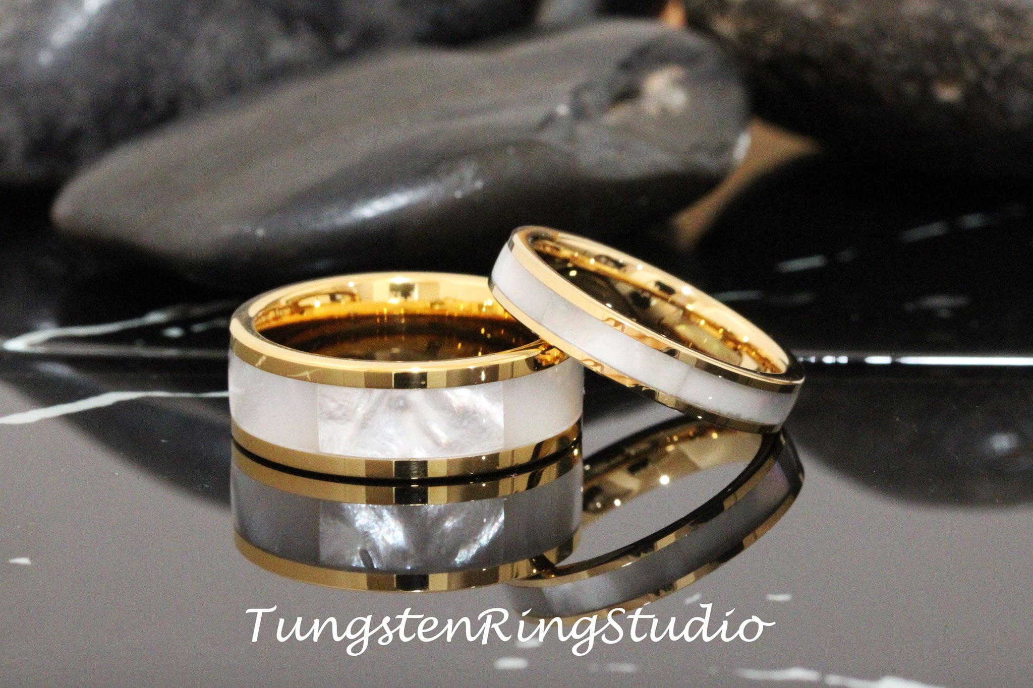 Uloveido Anelli A Fascia In Acciaio Inossidabile Color Oro Rosa - Foto 6