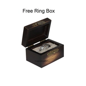 4mm Gold Leaf Meteorite Ring, Black Meteorite Ring, Ring Rose Foil Leaf Ring, Womens Wedding Rings, Gold Accent, Polished Black Dome Gold image 4