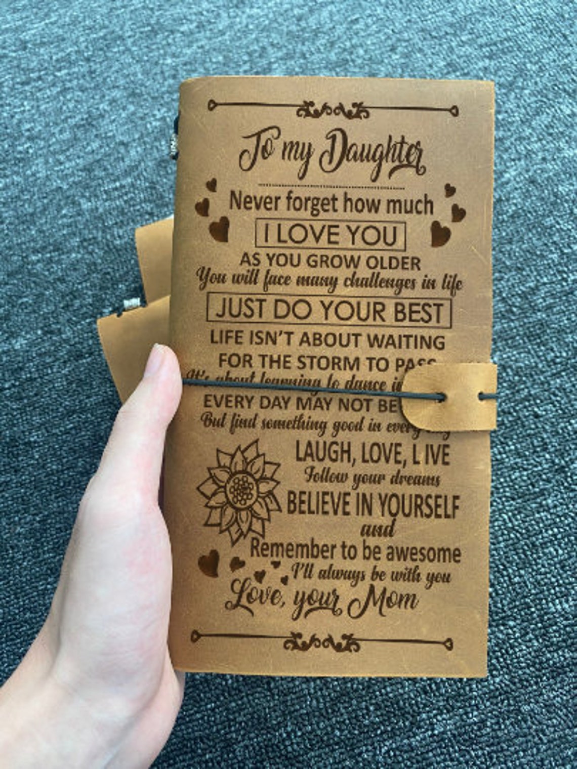 To My Daughter JournalCustom Leather Journal Personalized Etsy